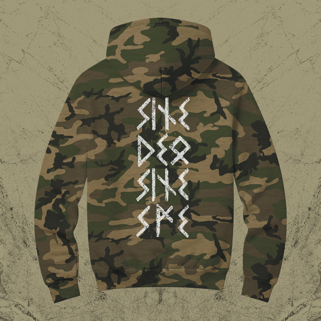 Camo Pullover Hood Logo Sweashirt
