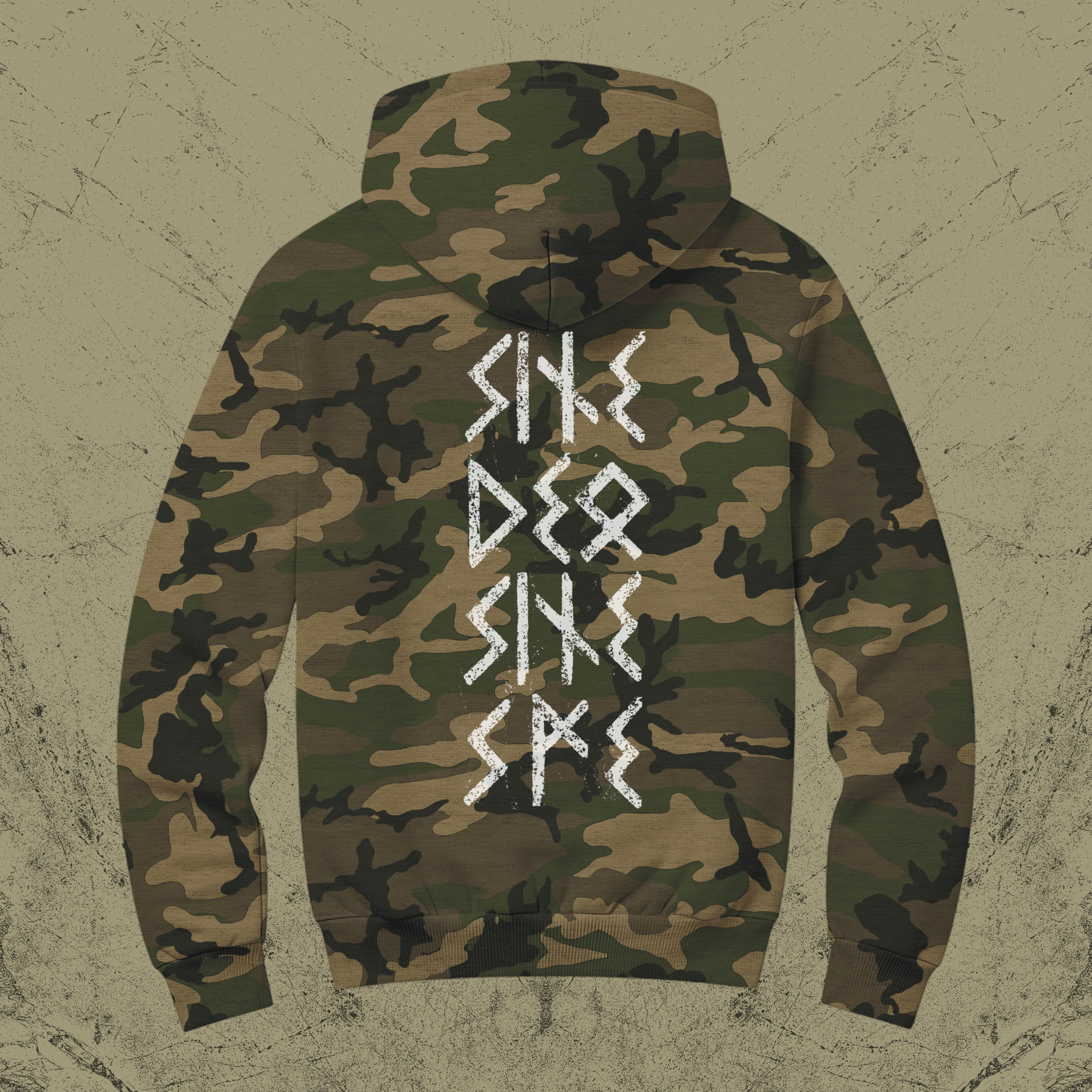 Camo Pullover Hood Logo Sweashirt